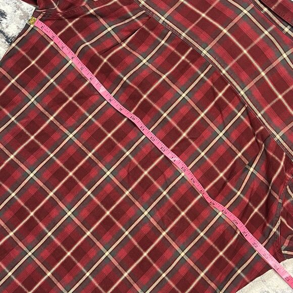 Woolrich Plaid Flannel Button Down Shirt Men's Size Large Red Green Outdoor - Picture 7 of 11